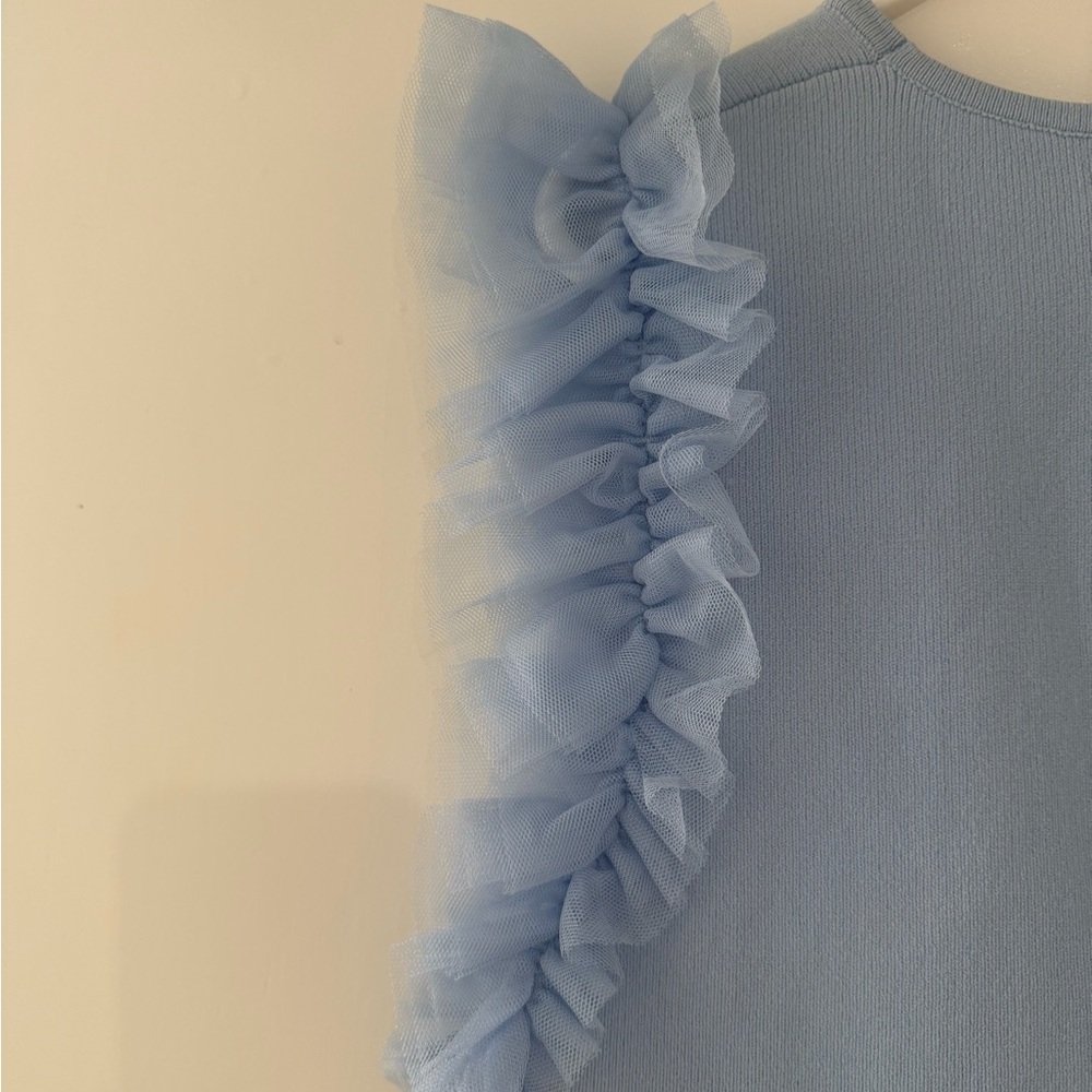 Bailey 44 Luxury Sleeveless Jenna Ruffle Sleeved Baby Blue Top Size XL (NEW) - Picture 4 of 7